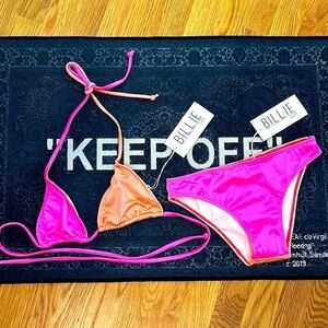 Billie swim two-piece color block highlighter neon bikini swim set women’s xs